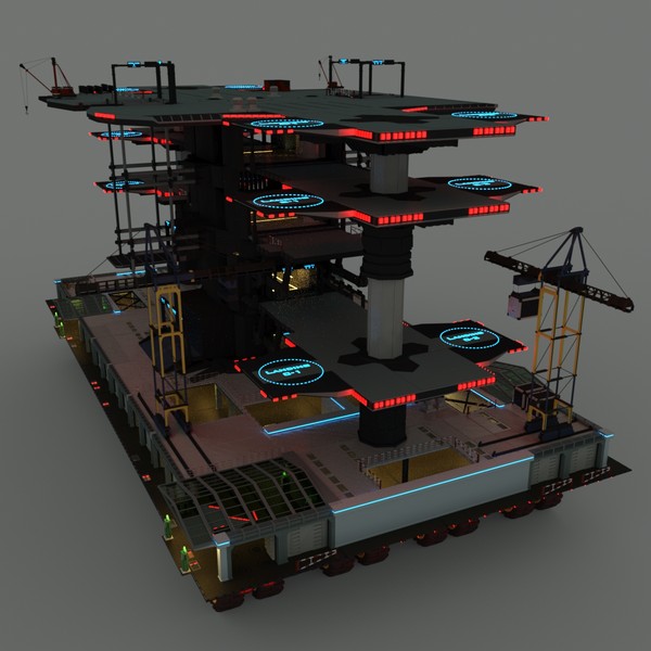 mobile landing place mlp-13 3d model - MLP-13 (Mobile Landing Place) by Tschirner